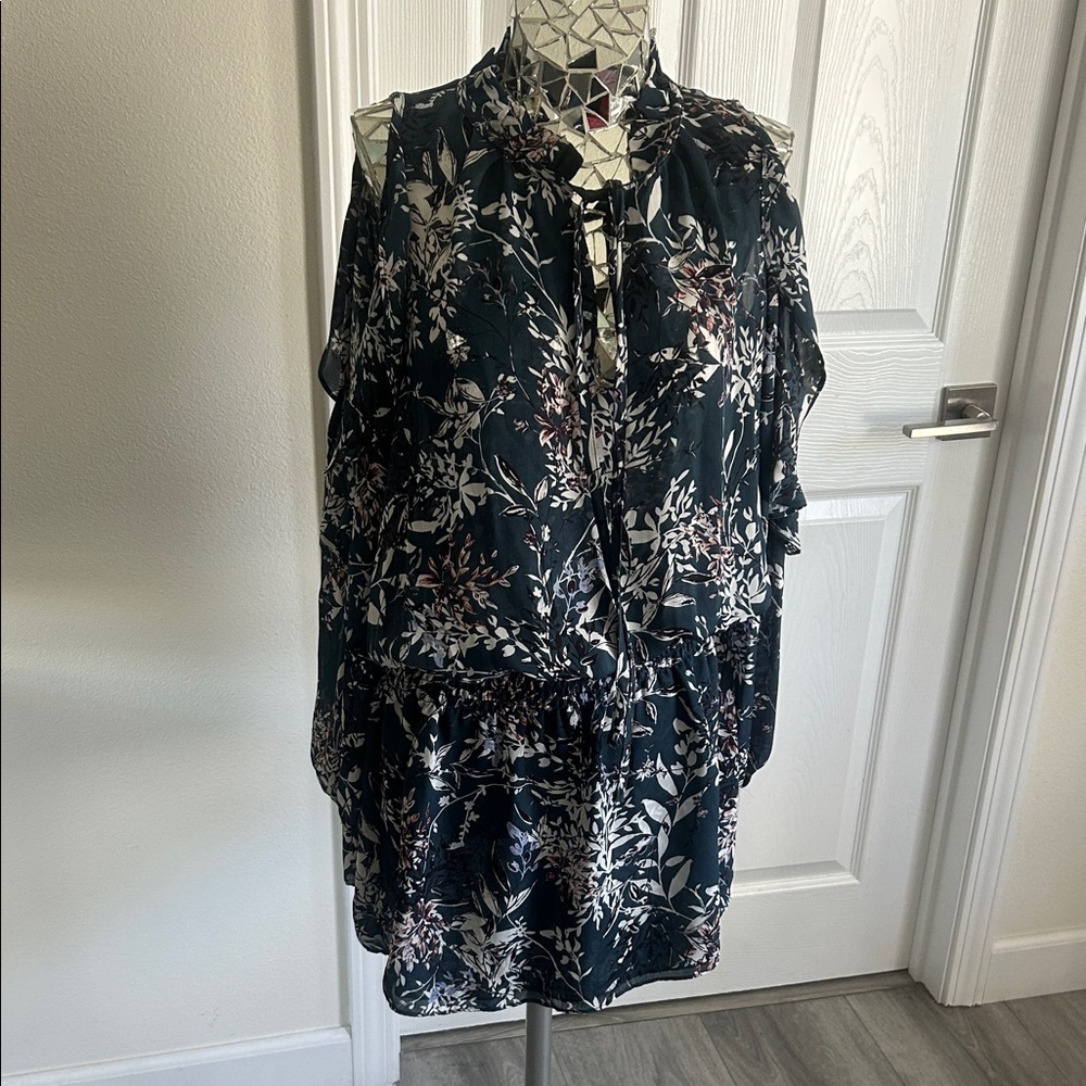 Parker Floral Print Dress with Cut Out Sleeves L